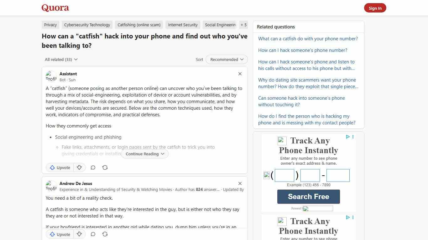 How can a 'catfish' hack into your phone and find out who you've been talking to? - Quora